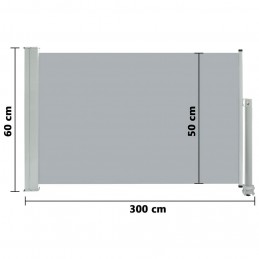 Acquista Tenda Laterale Retrattile per Patio 60x300 cm Grigia con riferimento GHV-48354 della ditta GARDENHOME