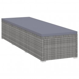 Acquista Lettino Prendisole con Cuscino e Tavolino in Polyrattan Grigio con riferimento GHV-46227 della ditta GARDENHOME