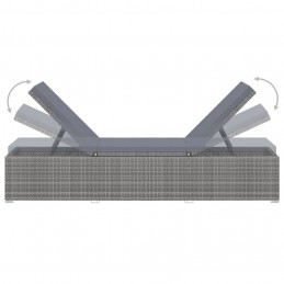 Acquista Lettino Prendisole con Cuscino e Tavolino in Polyrattan Grigio con riferimento GHV-46227 della ditta GARDENHOME