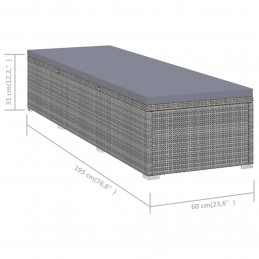Acquista Lettino Prendisole con Cuscino e Tavolino in Polyrattan Grigio con riferimento GHV-46227 della ditta GARDENHOME