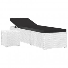 Acquista Lettino Prendisole Cuscino e Tavolino da Tè Polyrattan Bianco con riferimento GHV-46229 della ditta GARDENHOME