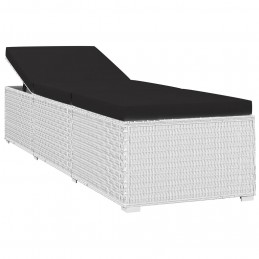Acquista Lettino Prendisole Cuscino e Tavolino da Tè Polyrattan Bianco con riferimento GHV-46229 della ditta GARDENHOME