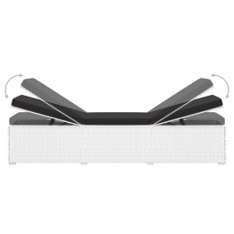 Acquista Lettino Prendisole Cuscino e Tavolino da Tè Polyrattan Bianco con riferimento GHV-46229 della ditta GARDENHOME