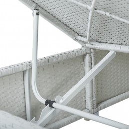 Acquista Lettino Prendisole Cuscino e Tavolino da Tè Polyrattan Bianco con riferimento GHV-46229 della ditta GARDENHOME
