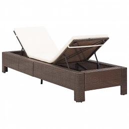 Acquista Lettino Prendisole con Cuscino Marrone in Polyrattan con riferimento GHV-46235 della ditta GARDENHOME
