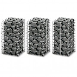 Acquista Set Gabbione 3 pz in Filo Zincato 25 x 25 x 50 cm con riferimento GHV-141044 della ditta GARDENHOME