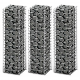 Acquista Set Gabbione 3 pz in Filo Zincato 25 x 25 x 100 cm con riferimento GHV-141045 della ditta GARDENHOME