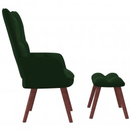 Acquista Poltrona Relax con Poggiapiedi Verde Scuro in Velluto con riferimento GHV-328064 della ditta GARDENHOME