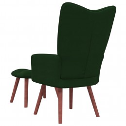 Acquista Poltrona Relax con Poggiapiedi Verde Scuro in Velluto con riferimento GHV-328064 della ditta GARDENHOME