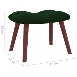 Acquista Poltrona Relax con Poggiapiedi Verde Scuro in Velluto con riferimento GHV-328064 della ditta GARDENHOME