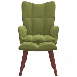 Acquista Poltrona Relax con Poggiapiedi Verde Chiaro in Velluto con riferimento GHV-328065 della ditta GARDENHOME