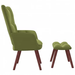 Acquista Poltrona Relax con Poggiapiedi Verde Chiaro in Velluto con riferimento GHV-328065 della ditta GARDENHOME