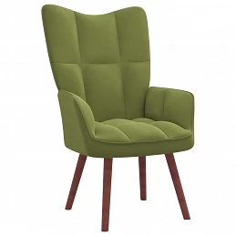 Acquista Poltrona Relax con Poggiapiedi Verde Chiaro in Velluto con riferimento GHV-328065 della ditta GARDENHOME