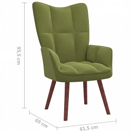 Acquista Poltrona Relax con Poggiapiedi Verde Chiaro in Velluto con riferimento GHV-328065 della ditta GARDENHOME