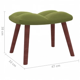 Acquista Poltrona Relax con Poggiapiedi Verde Chiaro in Velluto con riferimento GHV-328065 della ditta GARDENHOME