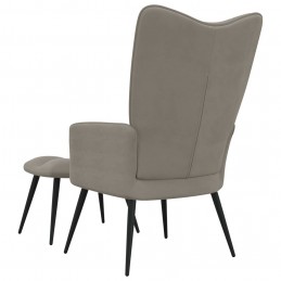 Acquista Poltrona Relax con Poggiapiedi Grigio Chiaro in Velluto con riferimento GHV-328084 della ditta GARDENHOME