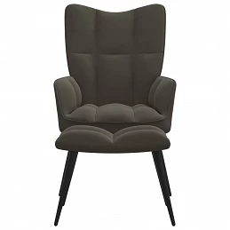 Acquista Poltrona Relax con Poggiapiedi Grigio Scuro in Velluto con riferimento GHV-328085 della ditta GARDENHOME