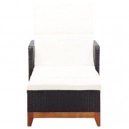 Acquista Lettino Prendisole Polyrattan e Legno Massello di Acacia Nero con riferimento GHV-46012 della ditta GARDENHOME