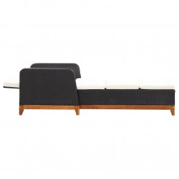 Acquista Lettino Prendisole Polyrattan e Legno Massello di Acacia Nero con riferimento GHV-46012 della ditta GARDENHOME