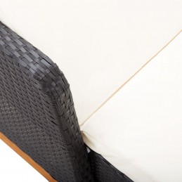 Acquista Lettino Prendisole Polyrattan e Legno Massello di Acacia Nero con riferimento GHV-46012 della ditta GARDENHOME