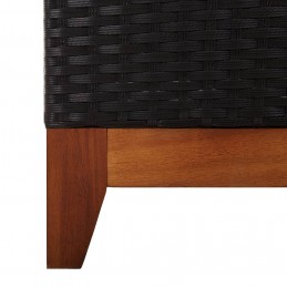 Acquista Lettino Prendisole Polyrattan e Legno Massello di Acacia Nero con riferimento GHV-46012 della ditta GARDENHOME