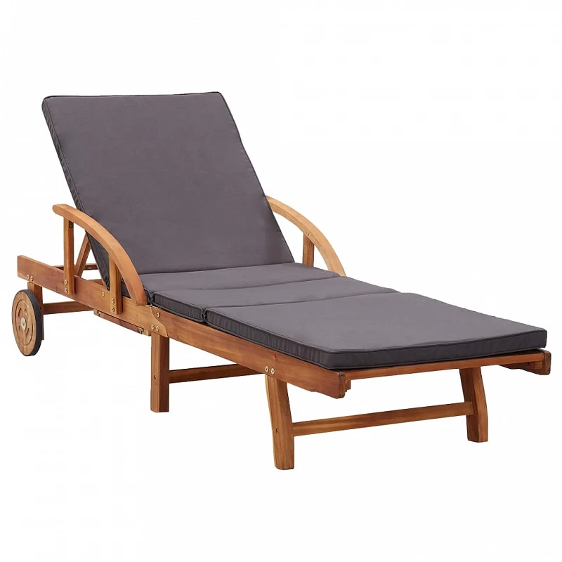 Acquista Lettino Prendisole con Cuscino in Legno Massello di Acacia con riferimento GHV-46026 della ditta GARDENHOME