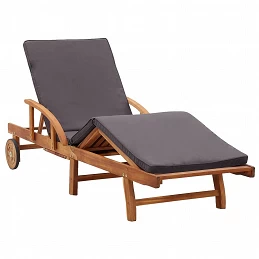 Acquista Lettino Prendisole con Cuscino in Legno Massello di Acacia con riferimento GHV-46026 della ditta GARDENHOME