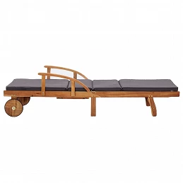 Acquista Lettino Prendisole con Cuscino in Legno Massello di Acacia con riferimento GHV-46026 della ditta GARDENHOME