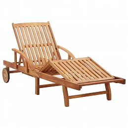 Acquista Lettino Prendisole con Cuscino in Legno Massello di Acacia con riferimento GHV-46026 della ditta GARDENHOME