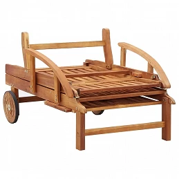 Acquista Lettino Prendisole con Cuscino in Legno Massello di Acacia con riferimento GHV-46026 della ditta GARDENHOME