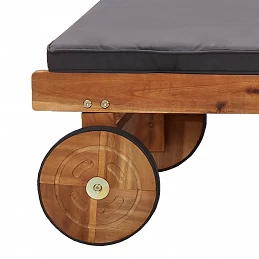 Acquista Lettino Prendisole con Cuscino in Legno Massello di Acacia con riferimento GHV-46026 della ditta GARDENHOME