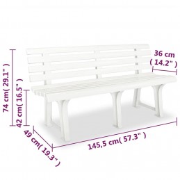 Acquista Panchina da Giardino 145,5 cm in Plastica Bianca con riferimento GHV-43583 della ditta GARDENHOME