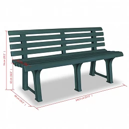 Acquista Panchina da Giardino 145,5 cm in Plastica Verde con riferimento GHV-43584 della ditta GARDENHOME