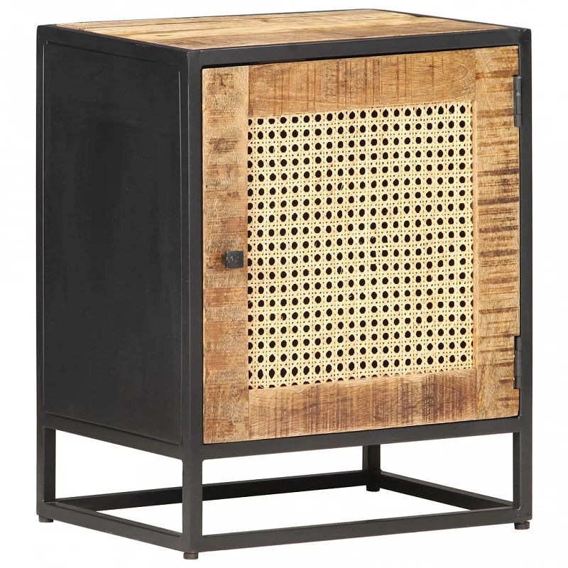 Acquista Comodino 40x30x50 cm Legno di Mango Grezzo e Canna Naturale con riferimento GHV-323140 della ditta GARDENHOME