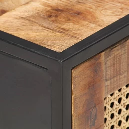 Acquista Comodino 40x30x50 cm Legno di Mango Grezzo e Canna Naturale con riferimento GHV-323140 della ditta GARDENHOME