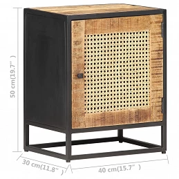 Acquista Comodino 40x30x50 cm Legno di Mango Grezzo e Canna Naturale con riferimento GHV-323140 della ditta GARDENHOME