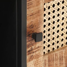 Acquista Tavolino da Salotto 90x50x35 cm Legno di Mango Grezzo e Canna con riferimento GHV-323143 della ditta GARDENHOME