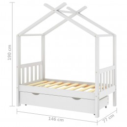 Acquista Giroletto per Bambini Cassetto Bianco in Pino Massello 70x140cm con riferimento GHV-322148 della ditta GARDENHOME