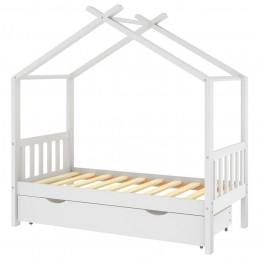Acquista Giroletto Bambini con Cassetto Bianco Pino Massello 80x160 cm con riferimento GHV-322149 della ditta GARDENHOME