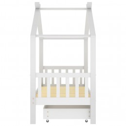 Acquista Giroletto Bambini con Cassetto Bianco Pino Massello 80x160 cm con riferimento GHV-322149 della ditta GARDENHOME
