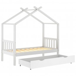 Acquista Giroletto Bambini con Cassetto Bianco Pino Massello 80x160 cm con riferimento GHV-322149 della ditta GARDENHOME