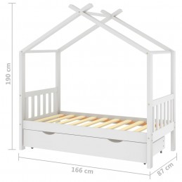 Acquista Giroletto Bambini con Cassetto Bianco Pino Massello 80x160 cm con riferimento GHV-322149 della ditta GARDENHOME