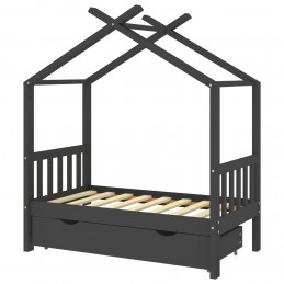 Acquista Giroletto Bambini Cassetto Grigio Scuro Pino Massello 70x140 cm con riferimento GHV-322151 della ditta GARDENHOME