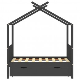 Acquista Giroletto Bambini Cassetto Grigio Scuro Pino Massello 70x140 cm con riferimento GHV-322151 della ditta GARDENHOME