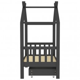 Acquista Giroletto Bambini Cassetto Grigio Scuro Pino Massello 70x140 cm con riferimento GHV-322151 della ditta GARDENHOME