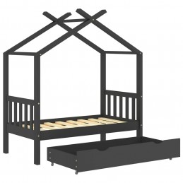 Acquista Giroletto Bambini Cassetto Grigio Scuro Pino Massello 70x140 cm con riferimento GHV-322151 della ditta GARDENHOME