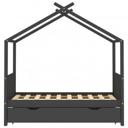 Acquista Giroletto Bambini Cassetto Grigio Scuro Pino Massello 80x160cm con riferimento GHV-322152 della ditta GARDENHOME