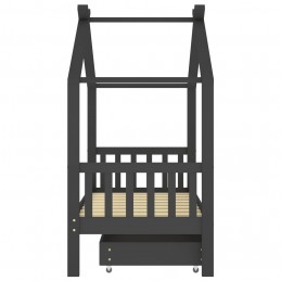 Acquista Giroletto Bambini Cassetto Grigio Scuro Pino Massello 80x160cm con riferimento GHV-322152 della ditta GARDENHOME