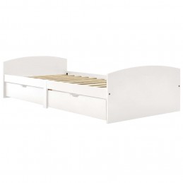 Acquista Giroletto con 2 Cassetti Bianco in Massello di Pino 90x200 cm con riferimento GHV-322155 della ditta GARDENHOME