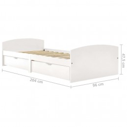 Acquista Giroletto con 2 Cassetti Bianco in Massello di Pino 90x200 cm con riferimento GHV-322155 della ditta GARDENHOME